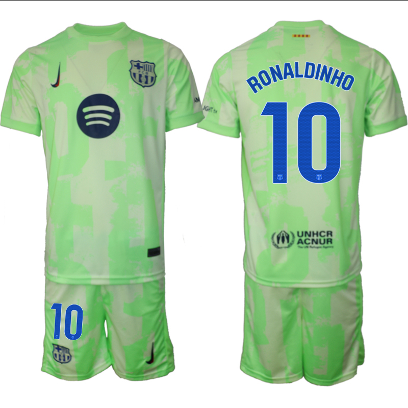 Men 2024-2025 Club Barcelona away Green #10 Soccer Jersey->barcelona jersey->Soccer Club Jersey